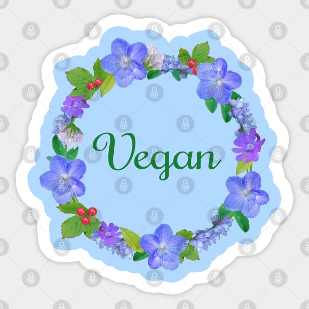 Vegan flower wreath Sticker by Purrfect